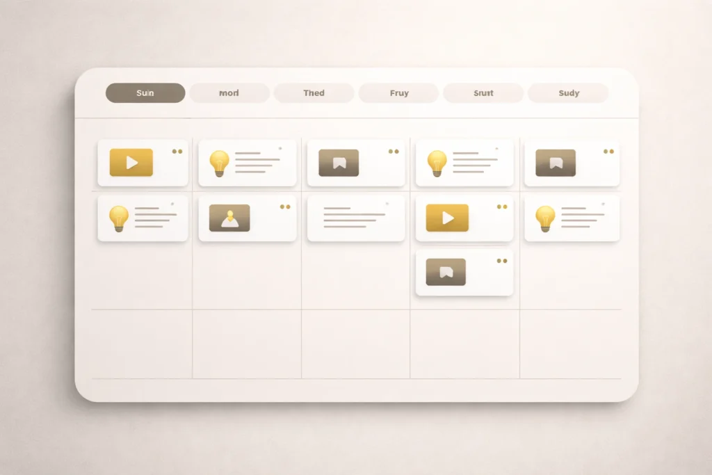 جدول المحتوى الأسبوعي